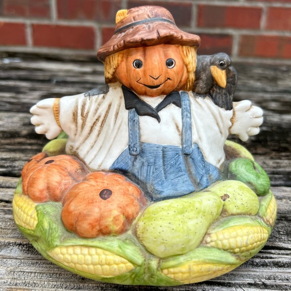 WNS 1988 Scarecrow Fall Harvest Cookie Jar Lid Only NOTE: Lid only for rare jar. - Picture 5 of 8